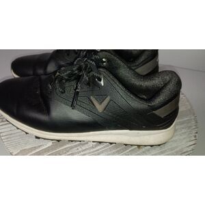 GALLAWAY, Black Golf Shoes with Laces & Spikes, Woman Size 6